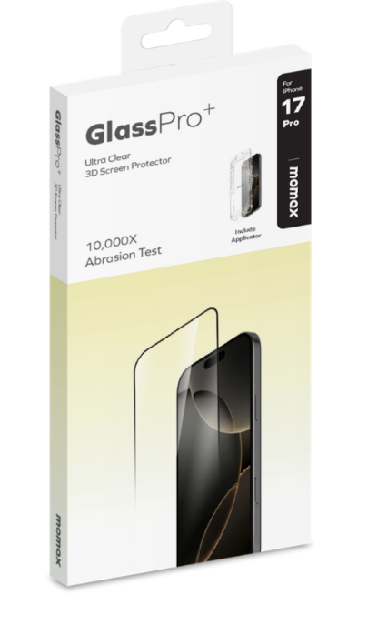 MOMAX IPHONE 17 PRO 6.3 3D FULLY COVERED CLEAR GLASS