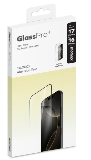 MOMAX IPHONE 17 PRO MAX 6.9 3D FULLY COVERED CLEAR GLASS
