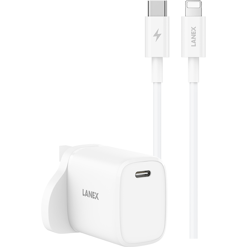 LANEX ADAPTER WITH LIGHTNING CABLE WHITE